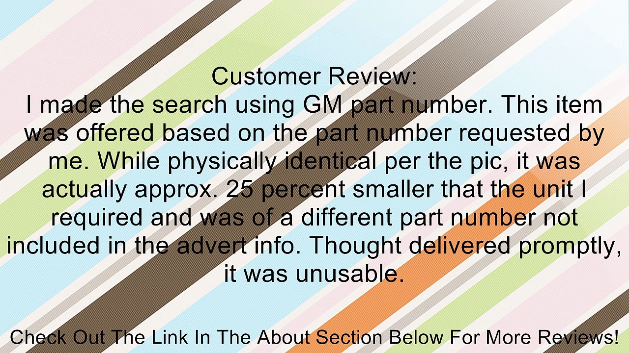 GENUINE GM CAMSHAFT TIMING VVT SOLENOID POSITION ACTUATOR 2.8 3.0L 3.6L 12636175 Review