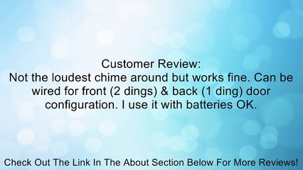 Honeywell RCW101N1008/N Wired/Battery Powered Door Chime, White Finish Review