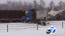 Nearly 200 cars and trucks collide in a massive, chain-reaction crash on an icy Michigan highway