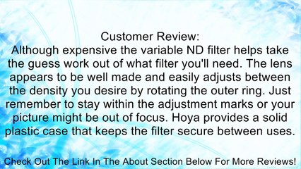 Hoya 77mm Variable Density 3-400 Filter Review