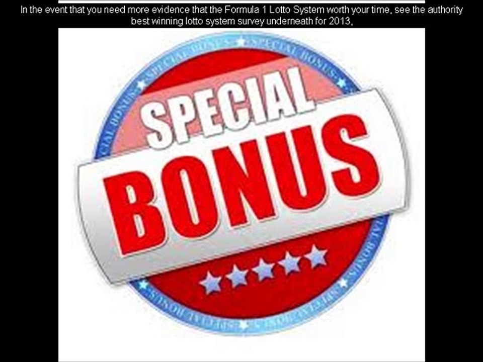 Formula 1 Lotto System review – Increase Your Chances Of Winning The Lottery