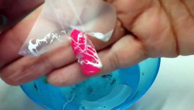 'Turquoise Stone' Nail Art Using CND Shellac - Marbling