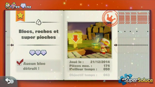 Captain Toad : L’Objectif Temps de Blocs, roches et super pioches