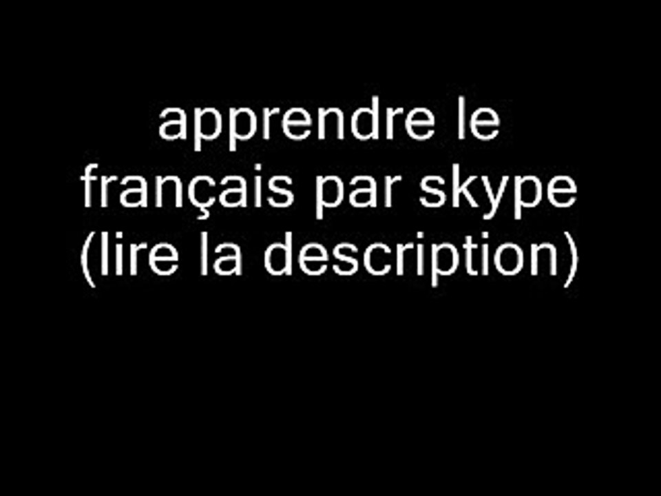 apprendre le français par skype