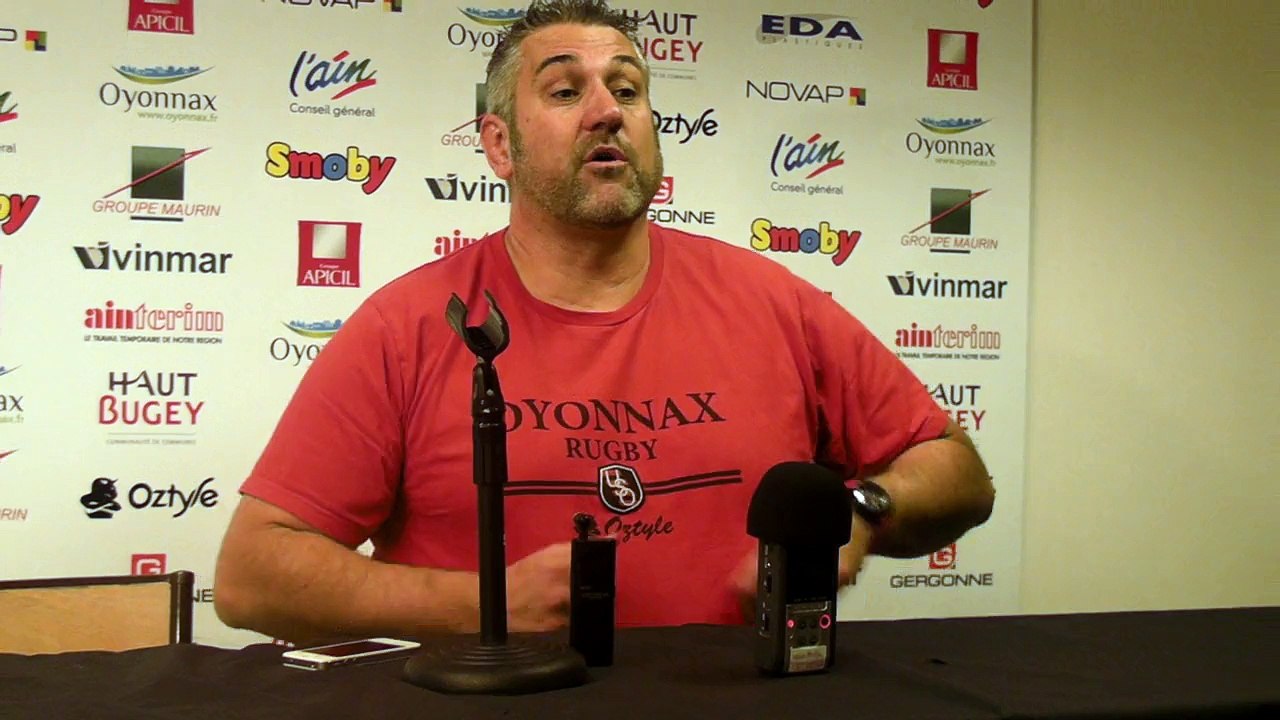 Rugby Top 14 - Christophe Urios réagit après Oyonnax - Montpellier - 1ère partie