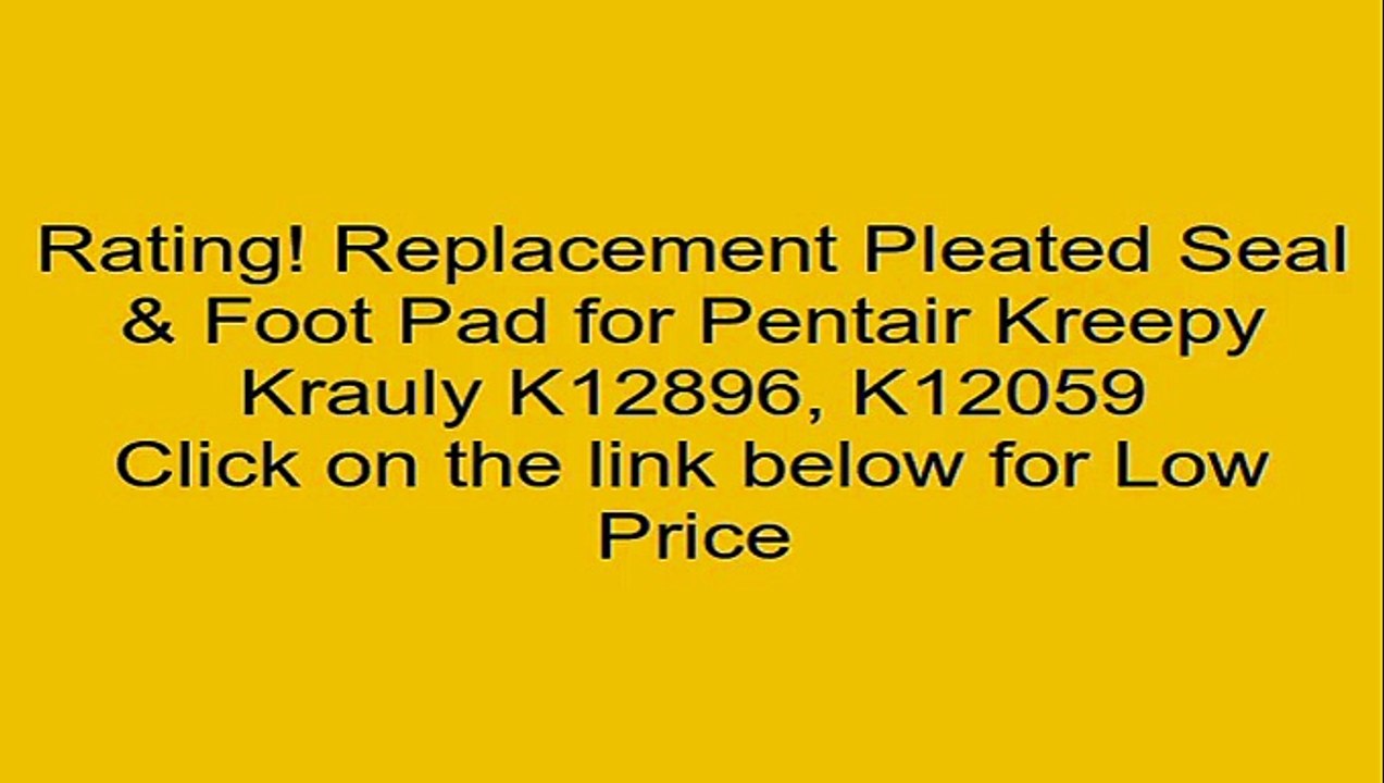 Replacement Pleated Seal & Foot Pad for Pentair Kreepy Krauly K12896, K12059 Review
