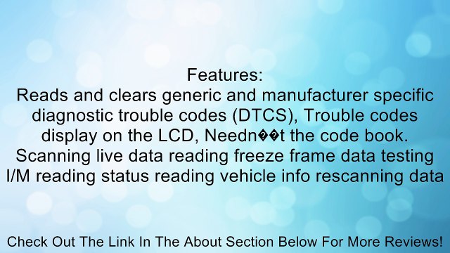 U581 UPDATABLE CAN Universal OBD2 OBD II Code Scanner/Read?er Review