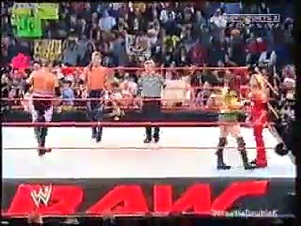 Chris Jericho vs christian trish stratus vs amy dumas