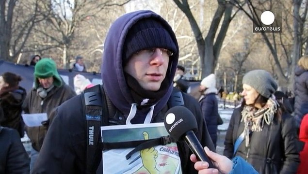 اعتصام تضامني مع مجلة شارلي إِبدو في نيويورك