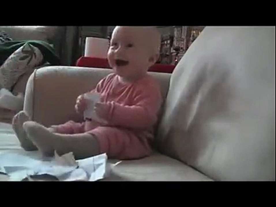 Baby Laughing Hysterically at Ripping Paper!