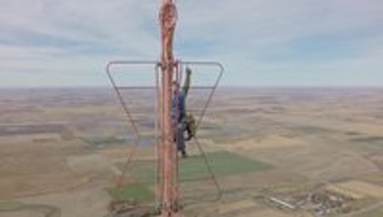 Changing the bulb on a 1500' tower