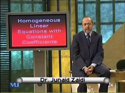 Lec16 - Homogeneous Linear Equations with Constant Coefficients