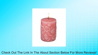 Biedermann Sculpted Pink and White Floral Pillar Candle, 3 by 4-Inch Review