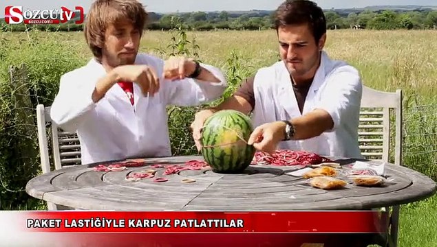 Paket lastiğiyle karpuz patlattılar