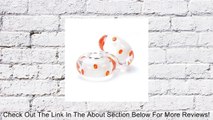 Set of 2 - Bella Fascini White Core & Vibrant Orange Cubic Zirconia in Crystal Clear Murano Glass European Charm Bracelet Bead - Fits Perfectly on Pandora Chamilia and Compatible Brands Review