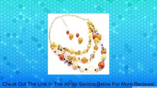 Multistrand Orange and Yellow Beaded 18 Inch Necklace Set Review
