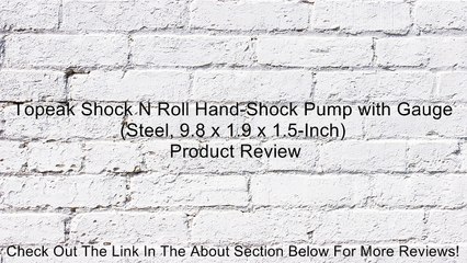 Topeak Shock N Roll Hand-Shock Pump with Gauge (Steel, 9.8 x 1.9 x 1.5-Inch) Review