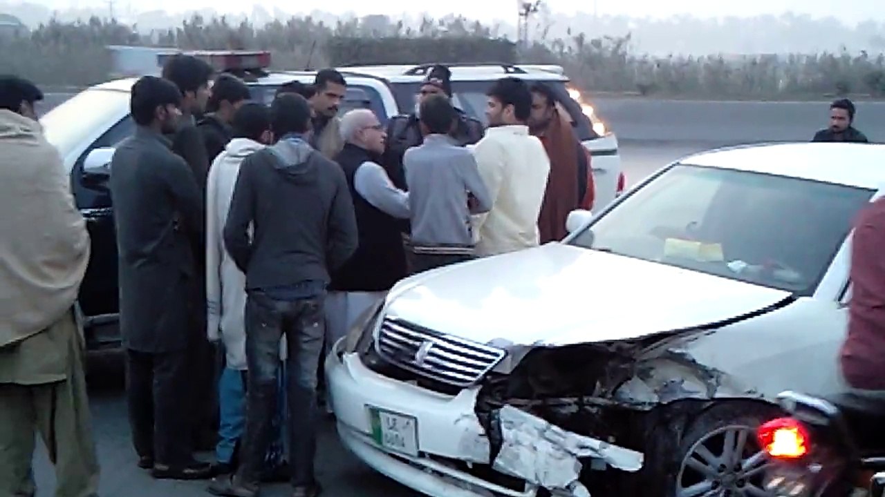 accident car in total petrol pump