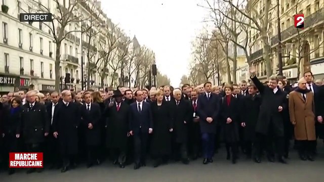 Le cortège des chefs d’Etat à Paris
