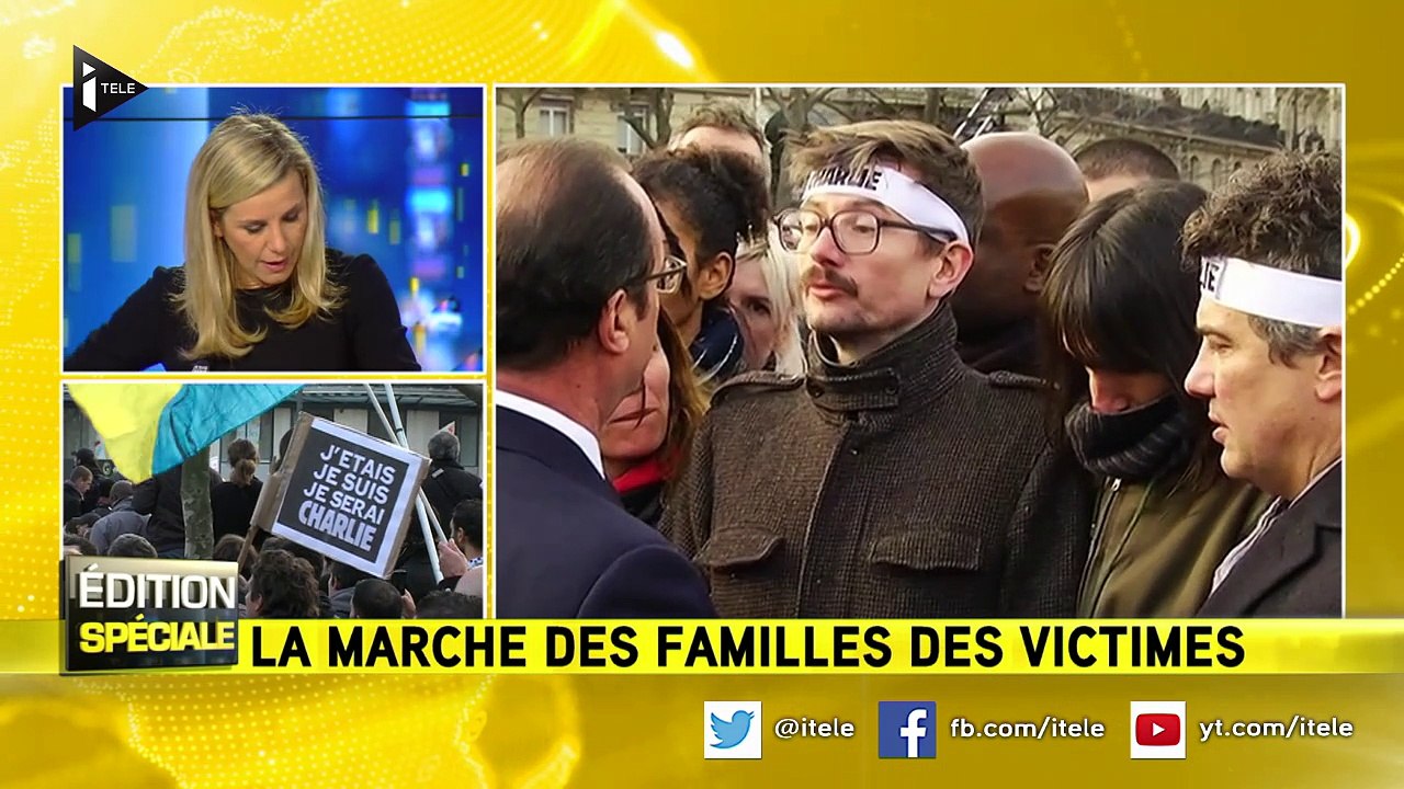 Marche républicaine: l'émotion entre François Hollande et Patrick Pelloux