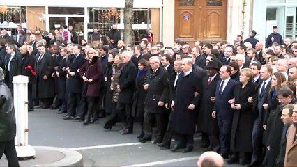 Líderes mundiales marchan en París