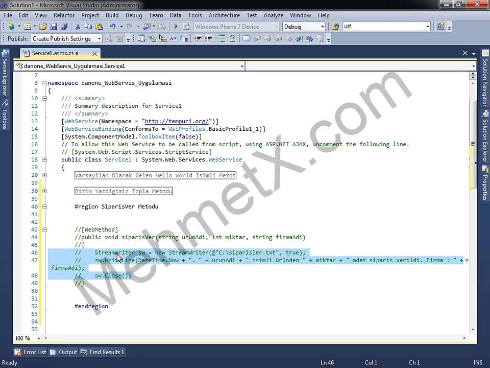 .NET - ASP.NET XML Web Service (Web Servis) Part 2 - Session Bazlı Güvenlik