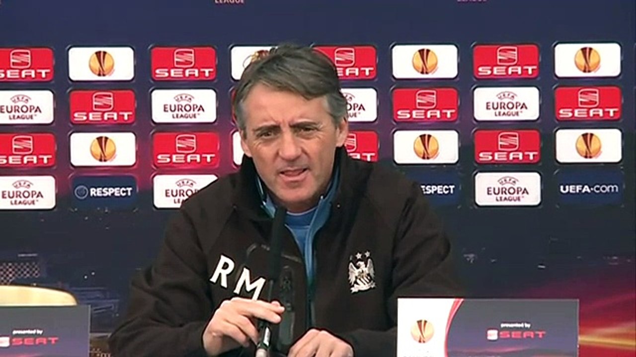 Manchester City v Porto -  Mancini on Tevez, Europa League and title race