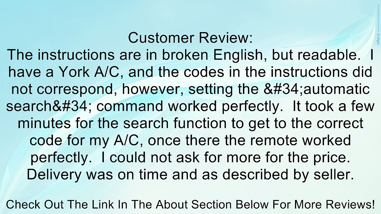 Universal Digital LCD A/C Air Conditioner Remote Control for Panasonic Review