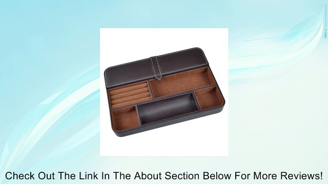 Max 12 Inch Valet Tray - 6 Compartment Leatherette Organizer Box for Wallets, Coins, Keys, and Jewelry Review