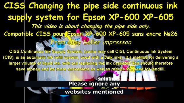 Pr.2 CISS Changing the pipe side continuous ink supply