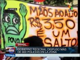 Brasileños sufren represión por decir no al aumento del transporte