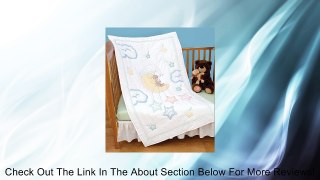 Jack Dempsey Stamped White Quilt Crib Top, 40-Inch by 60-Inch, Bear on The Moon Review
