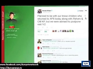 We were advised to postpone visit to APS today, says Imran Khan