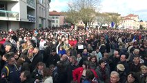 Marche républicaine à Bourg - la foule devant la préfecture