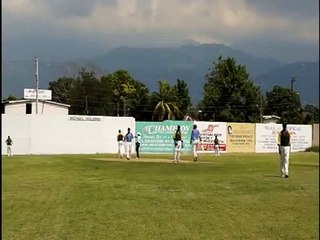 Mark Audain batting at Melbourne, Kingston, Jamaica