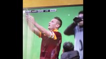 Selfie de Francesco Totti après l'égalisation face à la Lazio (11-01-2015)