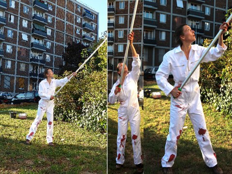 Sarah Venturi, SANG POUR SANG PUR SANG, action, Frasq 2011, Gentilly, 16 octobre 2011, 17h-20h