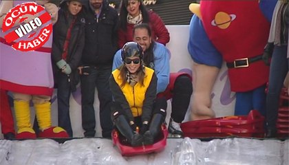 İşte Türkiye’nin en uzun pistinde kızak keyfi