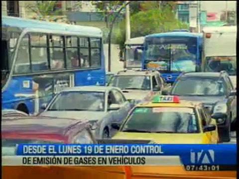 El 19 de enero iniciarán los controles de emisión de gases en vehículos