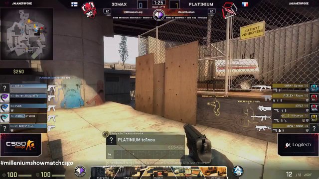 CS:GO - Millenium ShowMatch #3 - Platinium vs 3DMAX (Overpass)-MAP1-