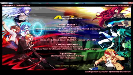 Anime Battle Character [ABC] v1.1 Warcraft 3 Map