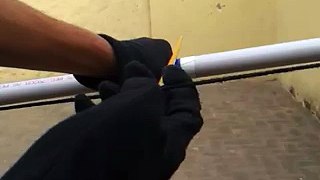 Shooting with pvc pipe long bow Part 1