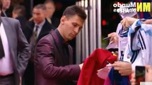 Lionel Messi was greeted with cries of Ronaldo in the anteroom to Golden Ball