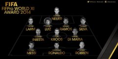 #BallondOr2014 - Leo Messi and Andrés Iniesta in FIFA FIFPro team of the year