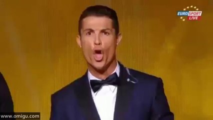 Cristiano Ronaldo Crazy Reaction After Win Ballon D'Or 2014