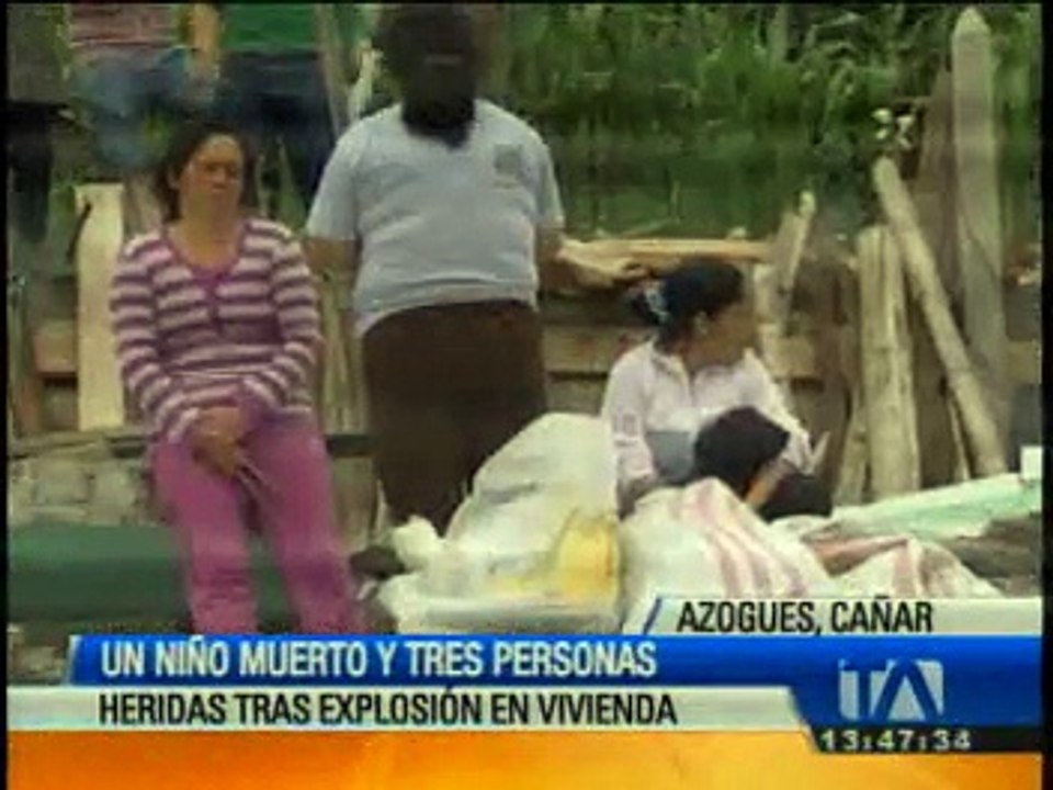 Un menor falleció tras explosión en vivienda de Azogues