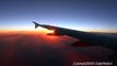 Sunset Landing in London Gatwick airport. Airbus A320 Flight EZY5296 from Milan Malpensa