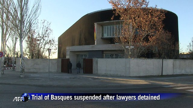 Trial of Basque separatists suspended after lawyers detained
