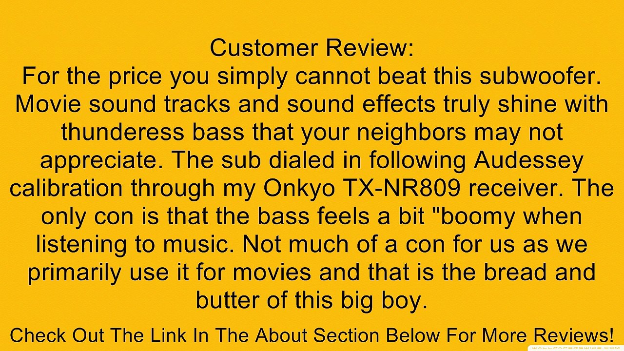 Theater Solutions SUB15F Front Firing Powered Subwoofer (Black) Review