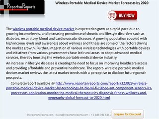 Wireless Portable Medical Device Market Size, Competitors analysis & Growth Factors to 2020